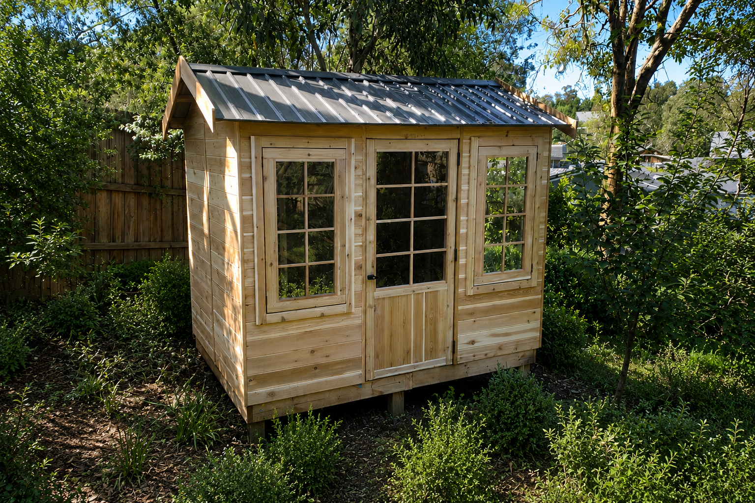 CEDARWOOD studio CITIE’S CLUB WIDE Peppertree 9x6 Cedar Timber Shed | Stilla